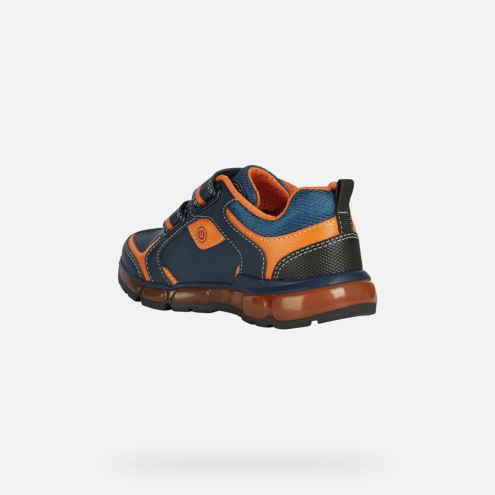 Basket Geox Android - Bleu Marine/Orange - Garcon 906587-IAZ